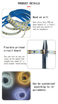 DC24V 12V SMD2835 전기판 PCB 120Ds 8mm Ra 80 12000K LED 라이트 스트립