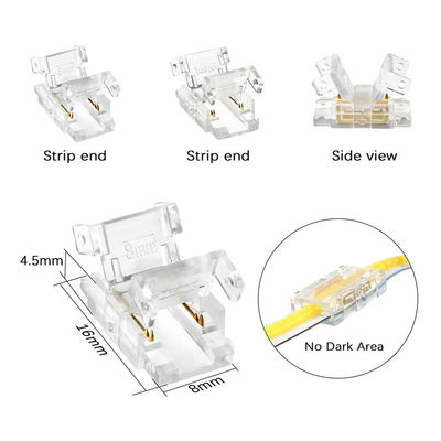 무제한 LED 밀도 측정 5 8 10mm 연결을 위한 코브 스트립에서 와이어 LED 커넥터