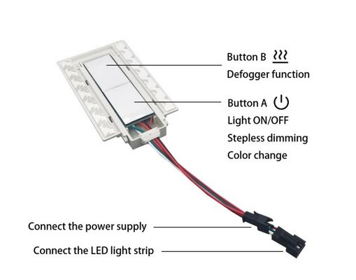 이중 키 디머 디포거 터치 스위치 센서 조명용 욕실 거울 12v 5A 60W 세 가지 색상 LED 스마트