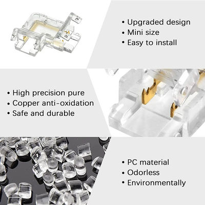 5mm 8mm 10mm LED 스트립 커넥터 L 모양 듀얼 엔드 싱글 엔드 투명 재사용 IP20