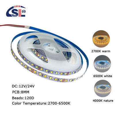 115lm/w 3000K-6500K Ra80 DC12V 120D 8mm LED 라이트 스트립 욕실 바니티 거울