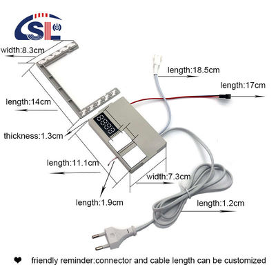 60W 미니 스마트 미러 터치 LED 라이트 스위치 디포거 DC12V 시간 및 온도 표시