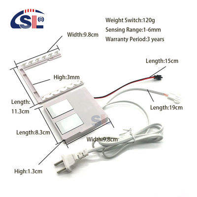 110V 240VAC 이중 키 욕실 LED 조명 단일 / 세 가지 색상 켜고 / 끄고 디머 터치 센서 스위치