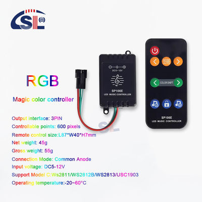 DC5V-12V SP106E 9키 음악 컨트롤러 WS2811/WS2812B/6812/1903/6803 LED 테이프 쉬운