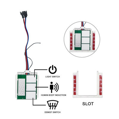 욕실 거울 디모거 3 버튼 터치 센서 스위치 시간 및 온도 12V 5A