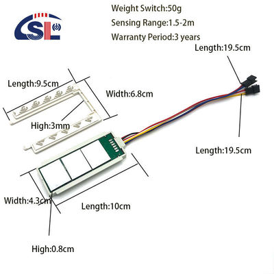 DC 12V 5A 60W 3 버튼 터치 센서 스위치 통합 미러 레이더 인덕티브