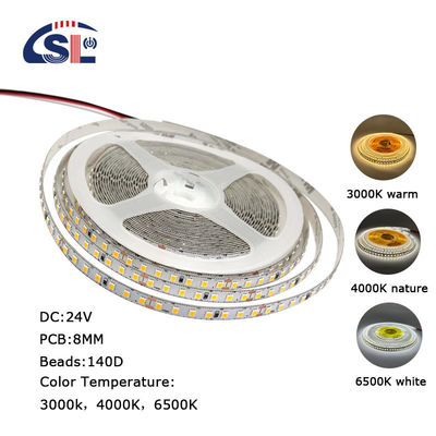 센서 제어 DC12V 24V SMD2835 140D 8mm 4000K Ra70 LED 라이트 스트립 욕실 바니티 미러