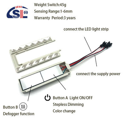 SL 12v 스플릿 두 개의 버튼 세 가지 색상 LED 스마트 디포거 터치 스위치 센서 11.8cm*6.6cm*1.3cm