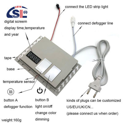 브래킷 포함된 거울 DC12V 출력 및 쉬운 설치와 함께 터치 센서 스위치