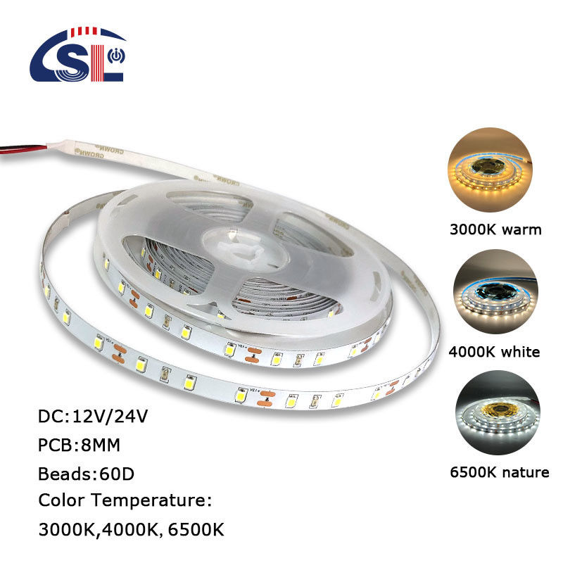 3- DC12V24V 60leds 8mm10mm 3000k 4000k 6500k 전자판 SMD2835 LED 스트립 라이트 실내 장식