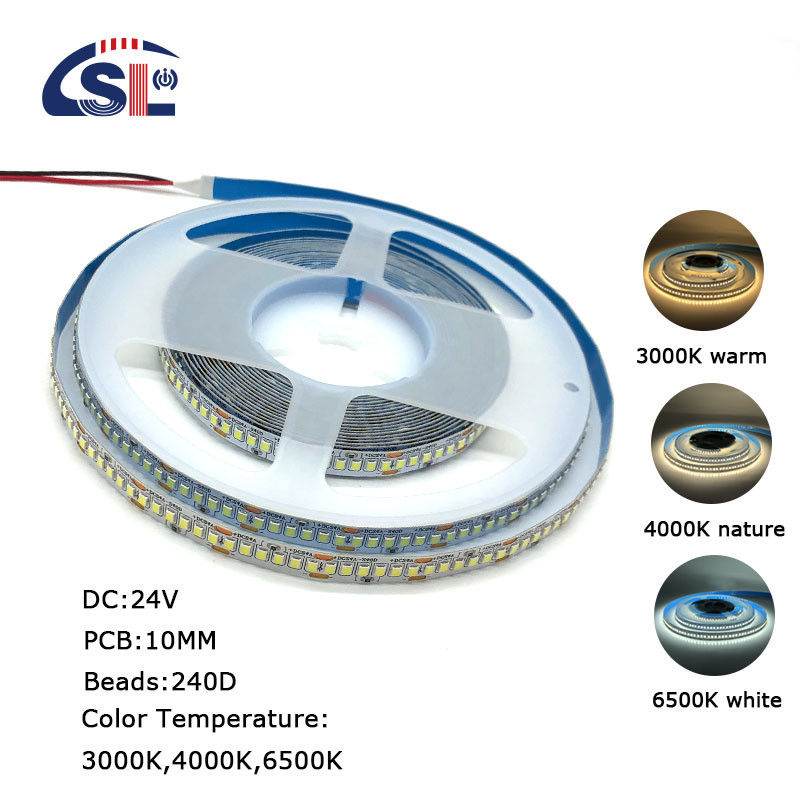 12v24v 240leds 10mm 3000K 4000K 6500K 다이 커팅 보드 쌍색 SMD2835 LED 스트립 라이트