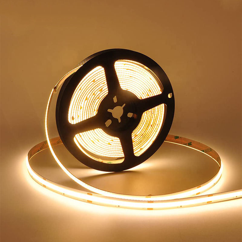 IP68 480Leds 3000K 따뜻한 유연 COB LED 스트립 라이트 부엌 거실 TV 백라이트 캐비닛 높은 밝기