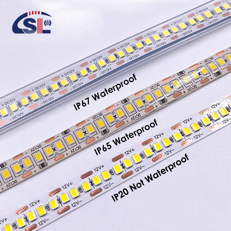 방수 SMD2835 LED 스트립 라이트 240leds 8mm 24v 12v 3000K 4000K 6500K IP67 IP65 IP20
