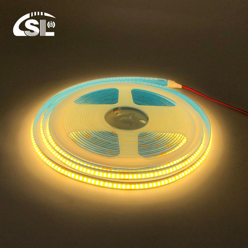 8mm 너비 12V 24V 3000K 따뜻한 COB LED 스트립 라이트 CE RoHs IP20 50000 시간 수명