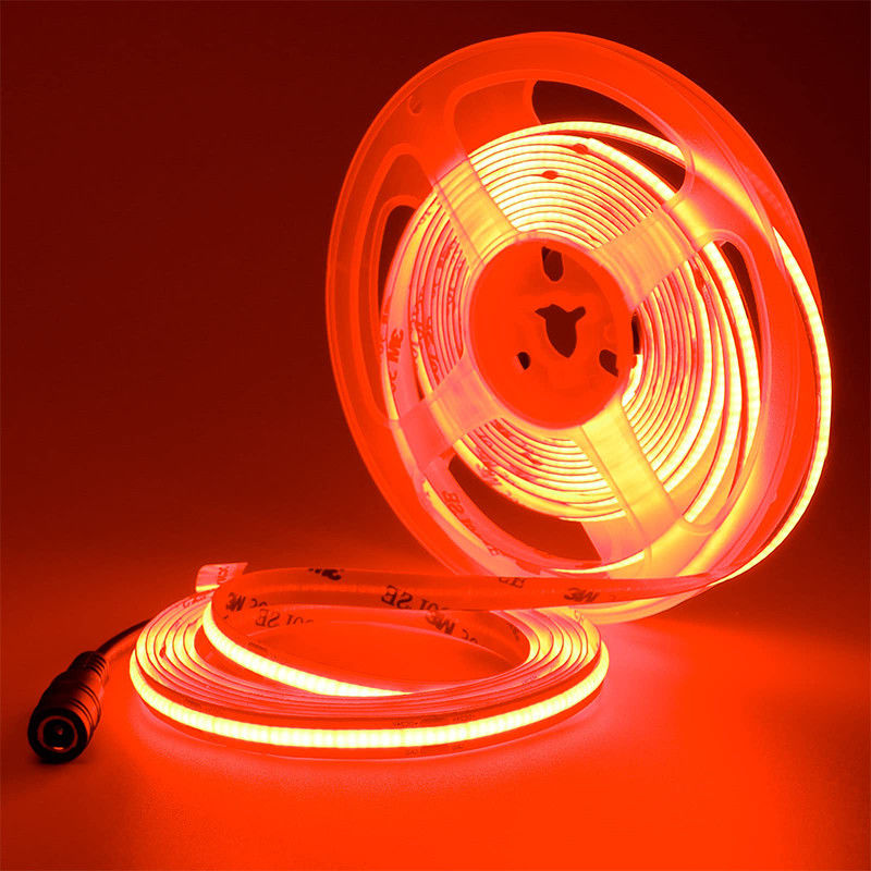 호텔 COB LED 스트립 라이트 12V 24V 8mm 10mm 480 LED 레드 실내외장용