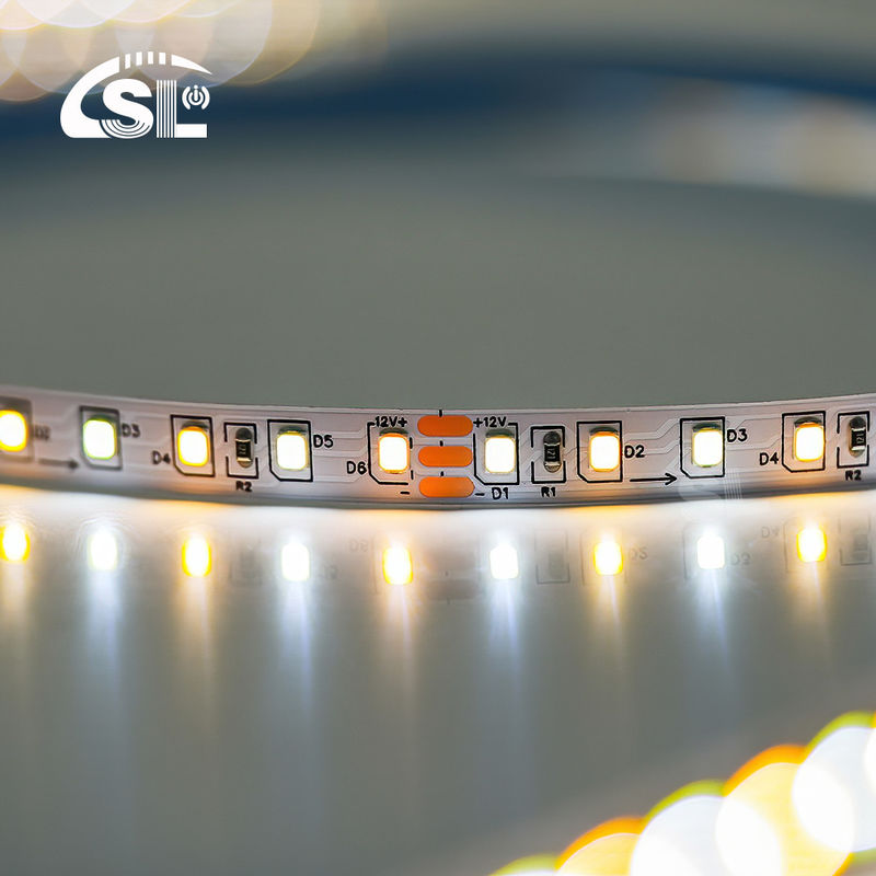 하이 루멘 12v24v 8mm 120leds 3000K-6500K CCT 듀얼 컬러 다이 커팅 보드 SMD2835 LED 스트립 라이트