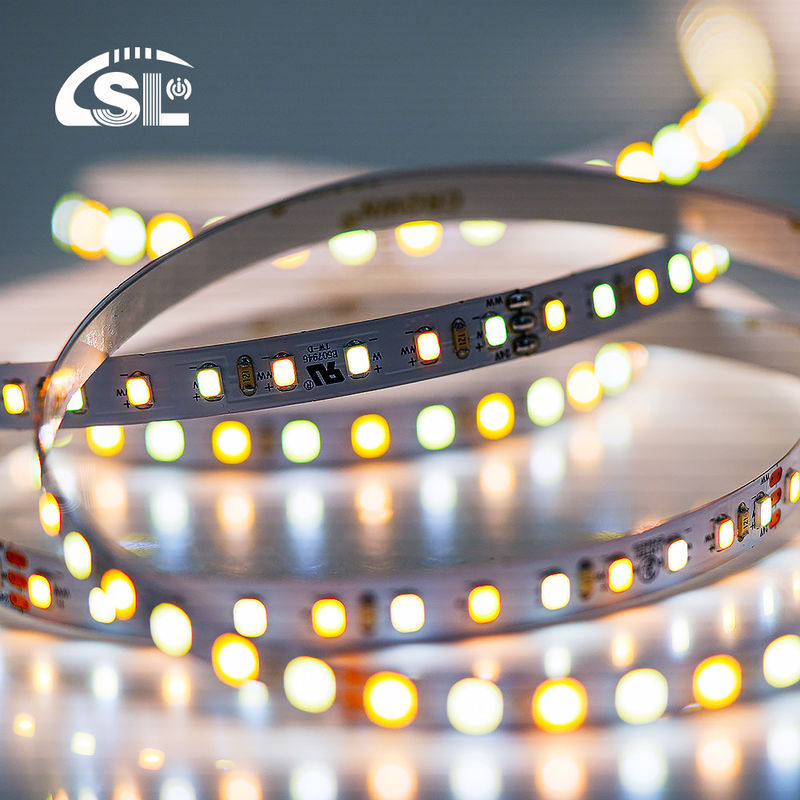 120LED 8mm 3000K-6500K CCT 유연한 듀얼 컬러 COB SMD2835 LED 스트립 라이트 80 Ra