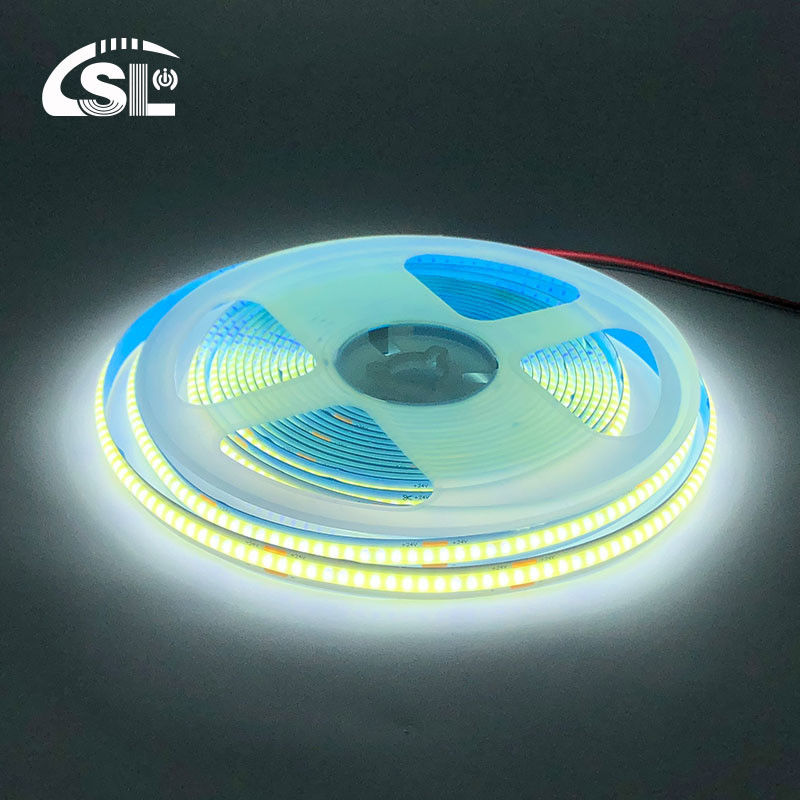 CE RoHs 3 IP20 8mm 12V 24V 320Leds 6500K 화이트 라이트 플렉서블 COB LED 스트립 라이트