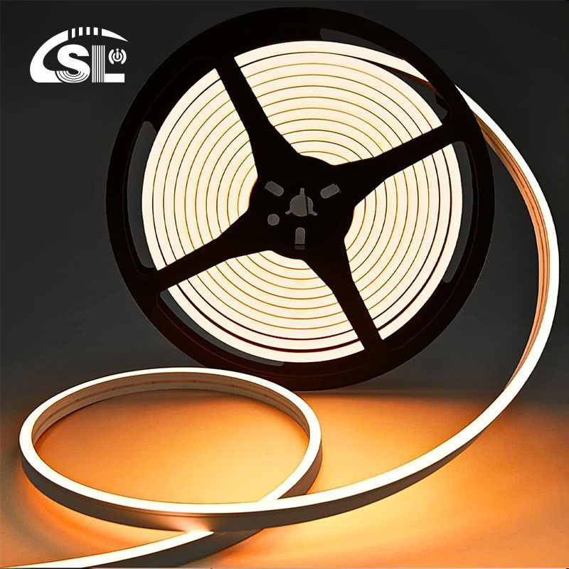 지원 디머 따뜻한 흰색 네온 플렉스 3000K 미니 24V 4x10mm IP65 방수 168 LED / m
