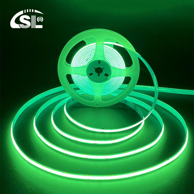 방수 녹색 유연 스트립 라이트 고밀도 COB LED CE RoHs IP20 Ra90 8mm 너비 12V24V 320Leds