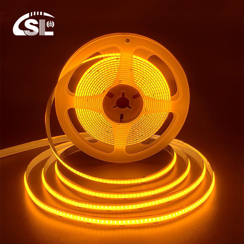 IP20 12V 24V 유연 COB LED 스트립 라이트 8mm 320Leds 오렌지 방수 스트립 라이트 3