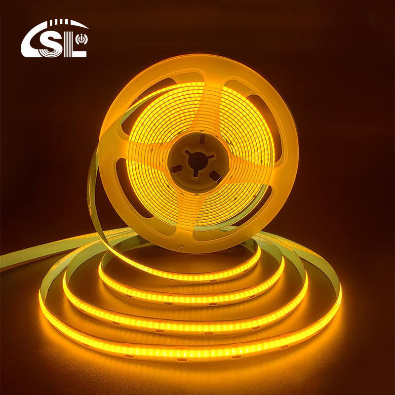 호텔 하우스 COB LED 스트립 라이트 CE RoHs IP20 Ra90 8mm 너비 12V 24V 황금 노란색