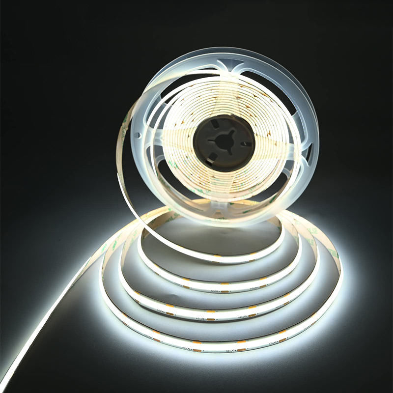 DC 12V24V 8mm10mm 너비 320Leds 6500K 화이트 높은 밝기 유연 COB LED 스트립 라이트