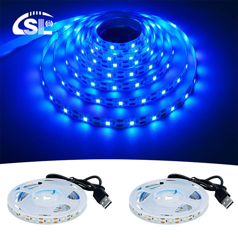 5V 8mm 120LED 블루 LED 스트립 라이트 전자판 SMD2835 실내 및 야외용 이상