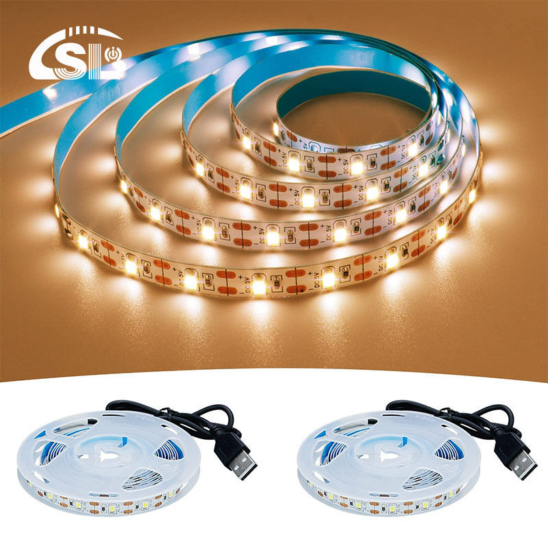디머 지원 5v 8mm 120leds 3000K 따뜻한 흰색 유연 전자기 LED 스트립 라이트