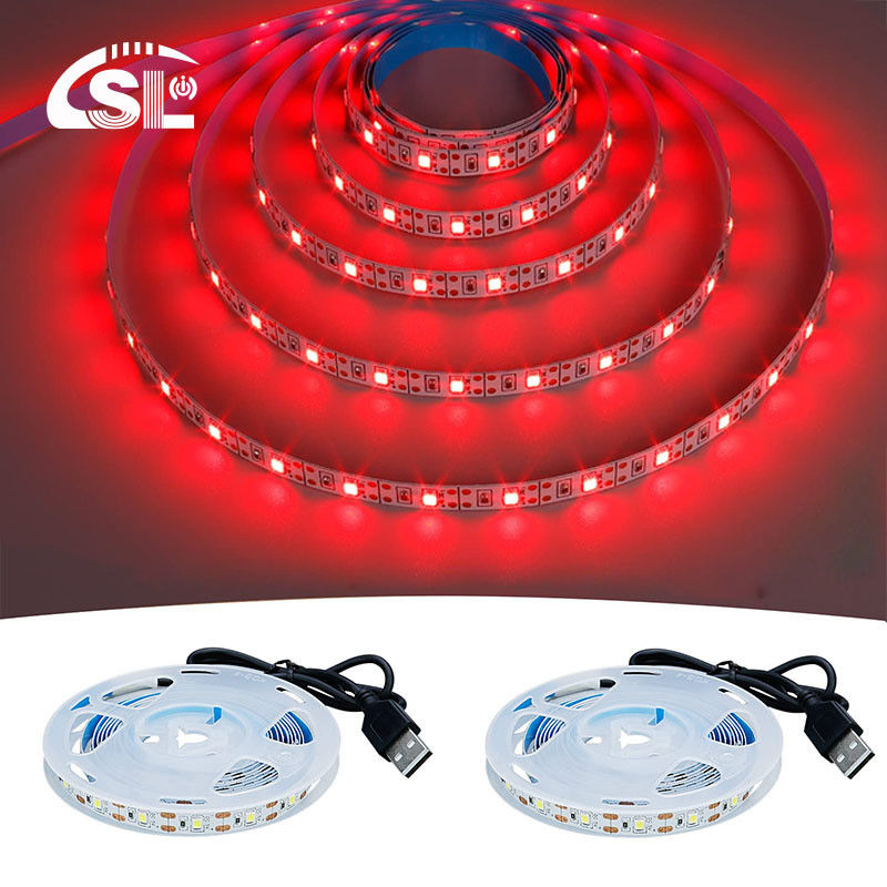 120LED 8mm 빨간색 1등 1단 전자기판 유연성 SMD2835 LED 스트립 라이트 5v