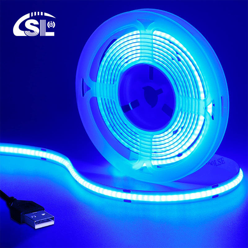 320LEDs 8mm 블루 플렉시블 COB LED 스트립 라이트 실내 및 외부 장식 -20 60C