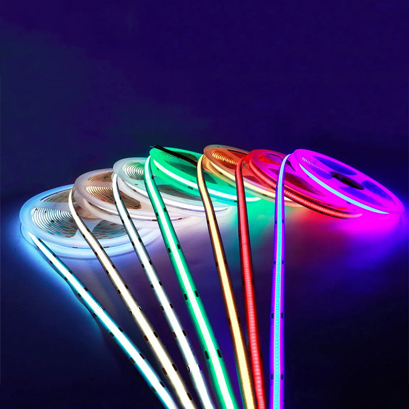 유연한 COB LED 스트립 라이트 8mm10mm 12V24V 320Leds 빨간 금 노란색 얼음 파란색 녹색 보라색 침실