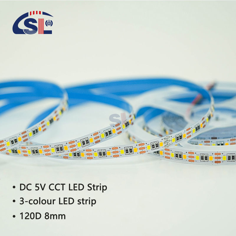 조절 가능한 색 온도 LED 스트립 빛 120 LED / m 이중 색상 8MM 방수