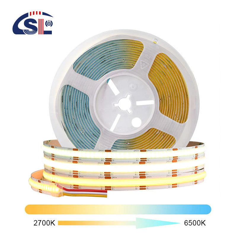 3000k 4000k 6500k CCT 3 디메이블 코브 LED 스트립 라이트