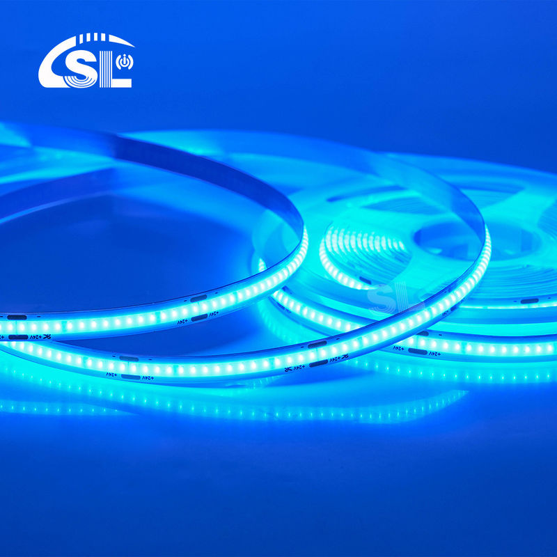 전기판 COB 24v COB 320Ds 8mm Ra 85 얼음 블루 라이트 스트립 50000 시간 수명