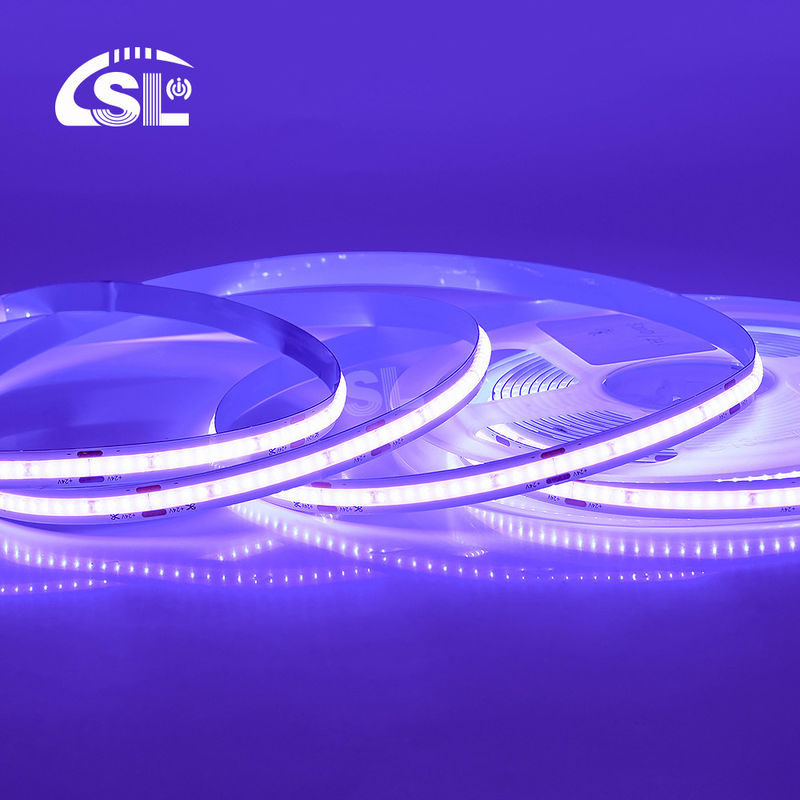 24VDC 전자판 COB 320Ds 8mm Ra 85 보라색 LED 라이트 스트립의 마술을 경험하십시오.
