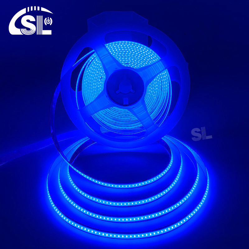 SL- COB-03208DB 8mm PCB 너비 180도 관점 블루 LED 빛 스트립