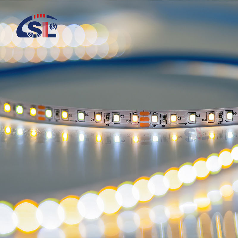 실내 장식 높은 밝기 12v24v 10mm 120leds 3000K-6500K CCT 유연한 듀얼 컬러 COB LED 스트립 라이트