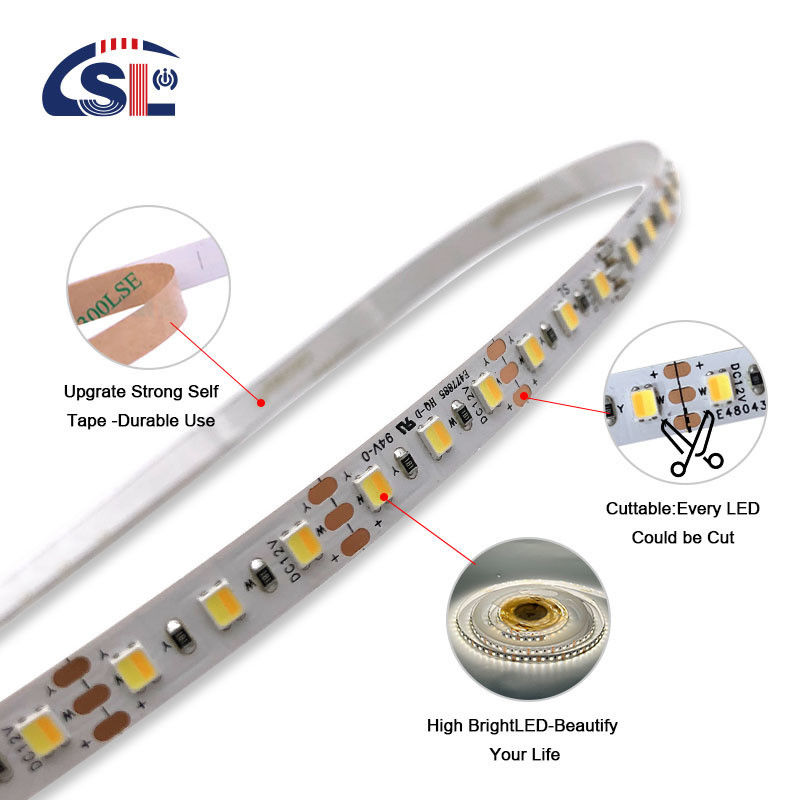 2835 CCT LED 스트립 120Leds/m 듀얼 화이트 컬러 온도 조절 유연 테이프