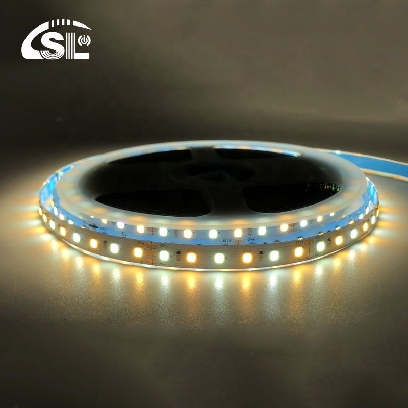 호텔 CCT 12V24V 8mm 120leds 3000K-6500K 따뜻한 백-백 듀얼 컬러 35Copper SMD2835 LED 스트립 라이트 IP20