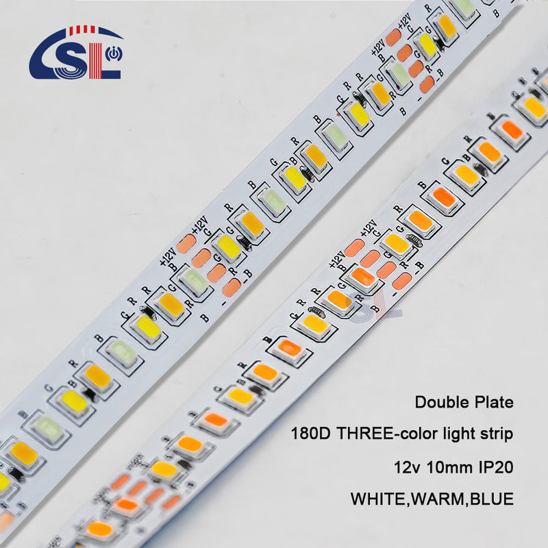 10mm 2835 180D 따뜻한 흰색 파란색 12V LED 조명 스트립