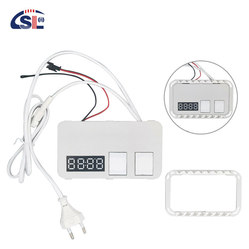 통합된 미러 터치 디머 스위치 2 갱 타임 온도 디스플레이 디포거 인덕티브 스위치 12V 5A 60W
