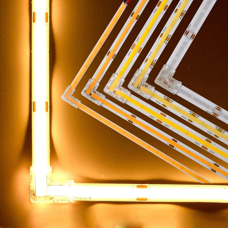 COB LED 스트립 커넥터에 대한 90도 L 모양 크리스탈 Buckle 무선 2/3pin 5/8/10mm