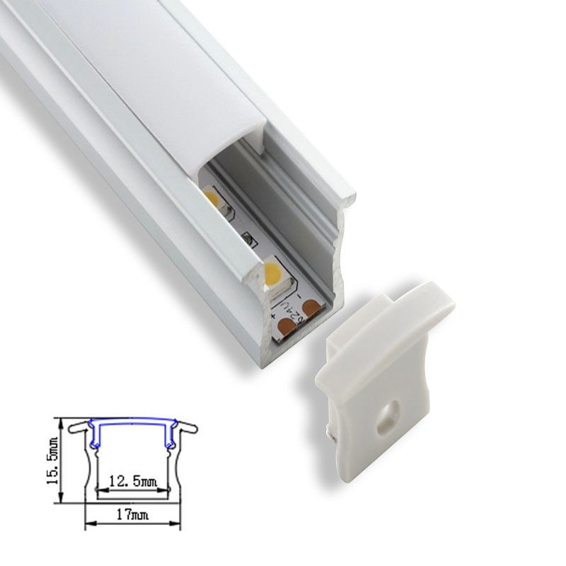 17x8mm 벽에 장착 된 평면 LED 알루미늄 프로필