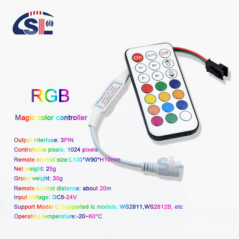 120lm/w 지원 IC 타입 12V 21Key RF 원격 디지털 LED 컨트롤러 WS2811 WS2812